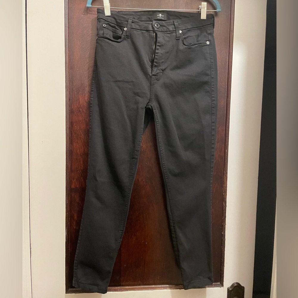 7 For All Mankind High Waist Skinny Jeans - Black